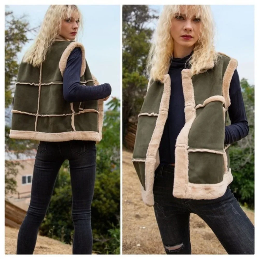 POL Cheyenne Suede Fleece Vest - Picture 8 of 11